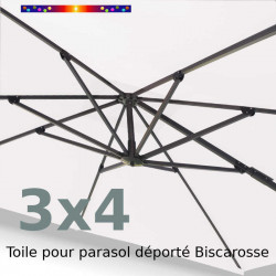 Toile Écrue Nature Rectangle 3x4 pour Parasol Déporté Biscarrosse