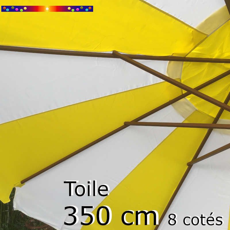 Toile OCTOGONALE (8cotés) 350cm Rayon Jaune (mât central) Toile OCTOGONALE (8cotés) 350cm Rayon Jaune (mât central)