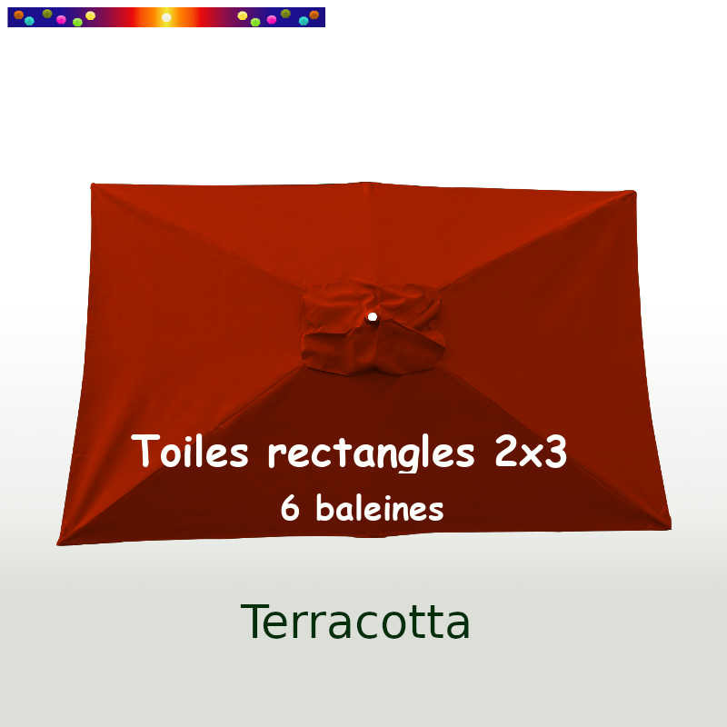 Toile 3° choix : Toile pour parasol rectangle 2x3 Terracotta Toile 3° choix : Toile pour parasol rectangle 2x3 Terracotta