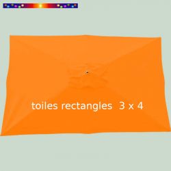Toile Orange pour parasol 3x4 rectangle