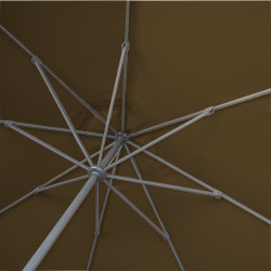 Parasol Lacanau rond (octogonal) Diamètre 300 cm en Aluminium à manœuvre par manivelle toile Gris Taupe : détail de l'armature