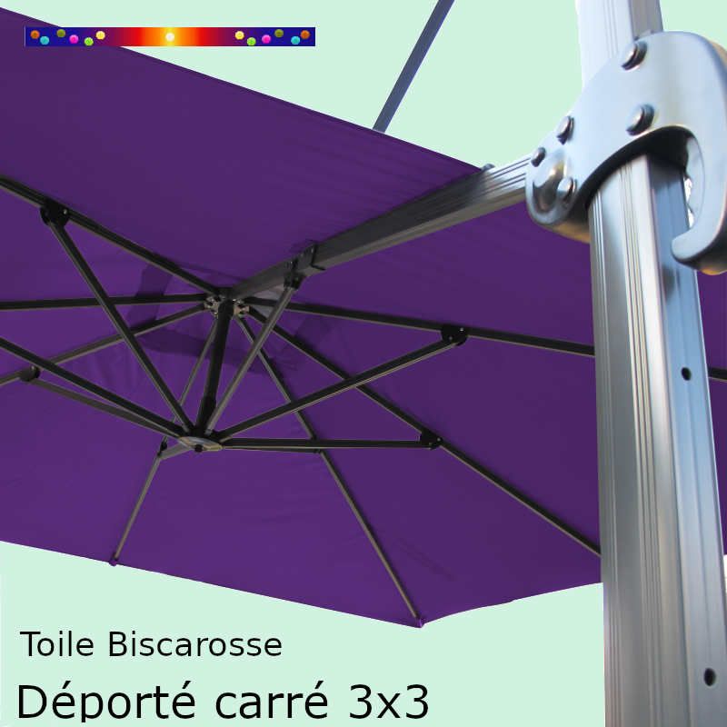Toile Violette CARREE 3x3 pour Parasol Déporté Biscarrosse Toile Violette CARREE 3x3 pour Parasol Déporté Biscarrosse