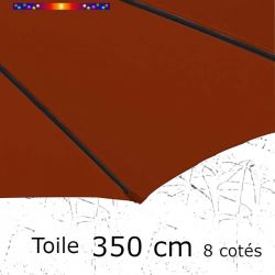 Toile de remplacement pour parasol diamètre 350 cm couleur Rouge Terracotta