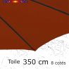 Toile OCTOGONALE (8cotés) 350cm Rouge Terracotta (mât central) : toile coté baleine