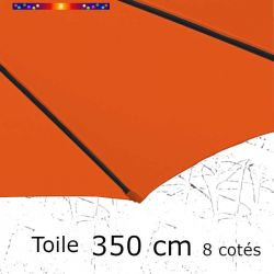 Toile OCTOGONALE (8cotés) 350cm Orange Capucine (mât central)