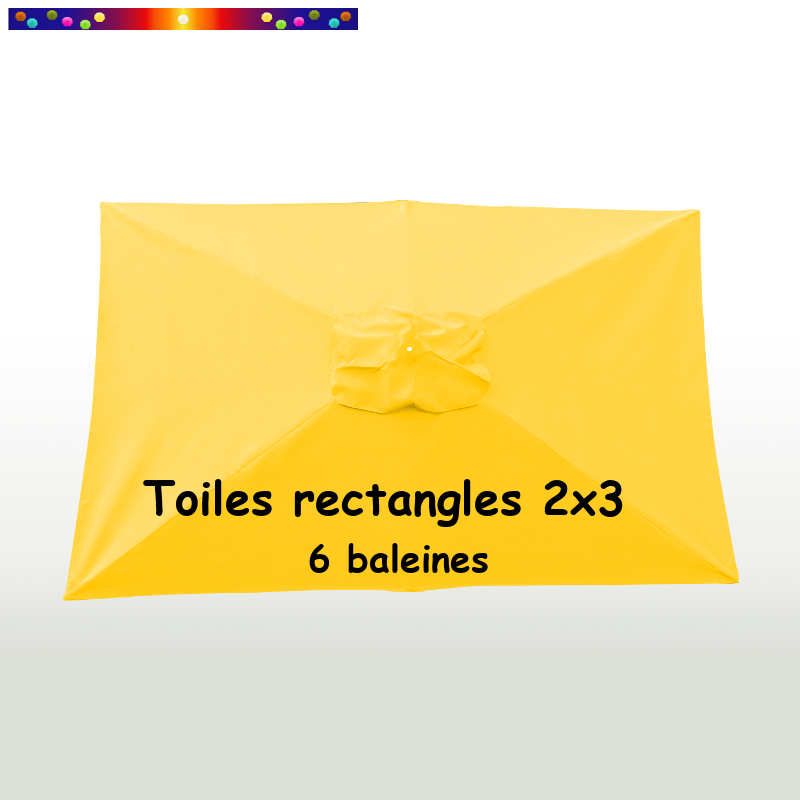 Toile de remplacement pour parasol rectangle 2x3 Jaune Bouton d'Or Toile de remplacement pour parasol rectangle 2x3 Jaune Bouton d'Or