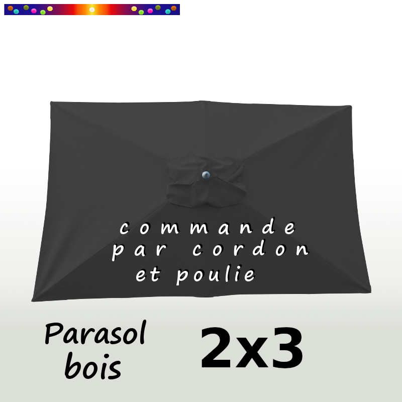 Parasol Lacanau Gris Souris 2x3 Bois : vu de dessus