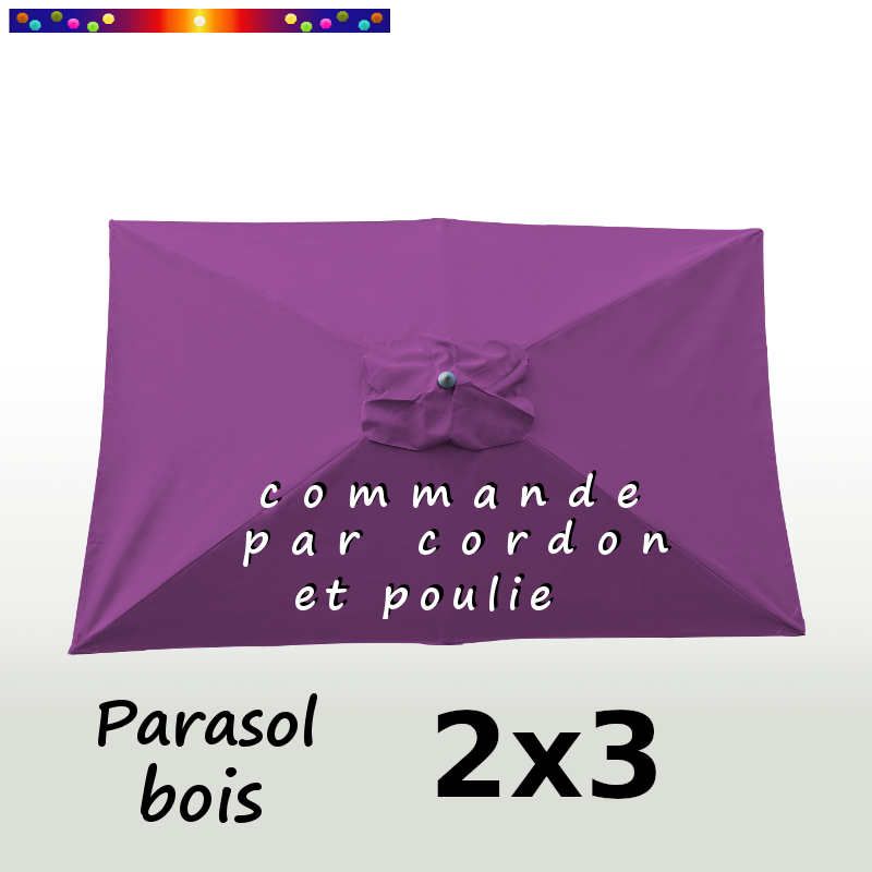 Parasol Lacanau Violette 2x3 Bois : vu de dessus Parasol Lacanau Violette 2x3 Bois : vu de dessus