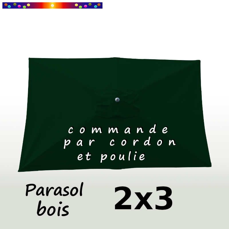 Parasol Lacanau Vert Pinède 2x3 Bois : vu de dessus Parasol Lacanau Vert Pinède 2x3 Bois : vu de dessus