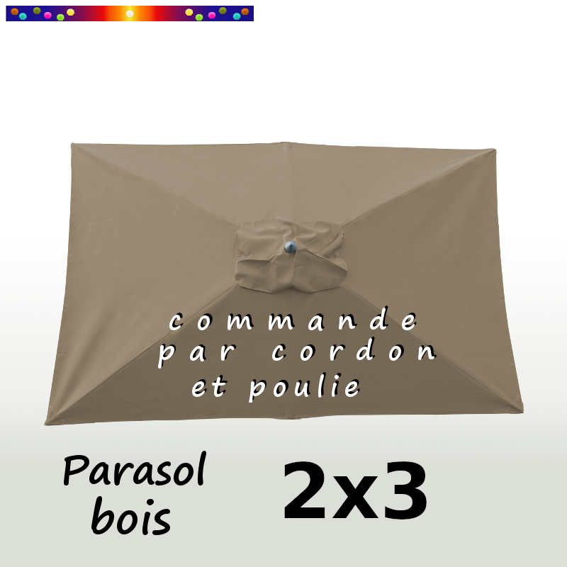 Parasol Lacanau Chamois 2x3 Bois : vu de dessus Parasol Lacanau Chamois 2x3 Bois : vu de dessus