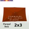Parasol Lacanau Terracotta 2x3 Bois : vu de dessus