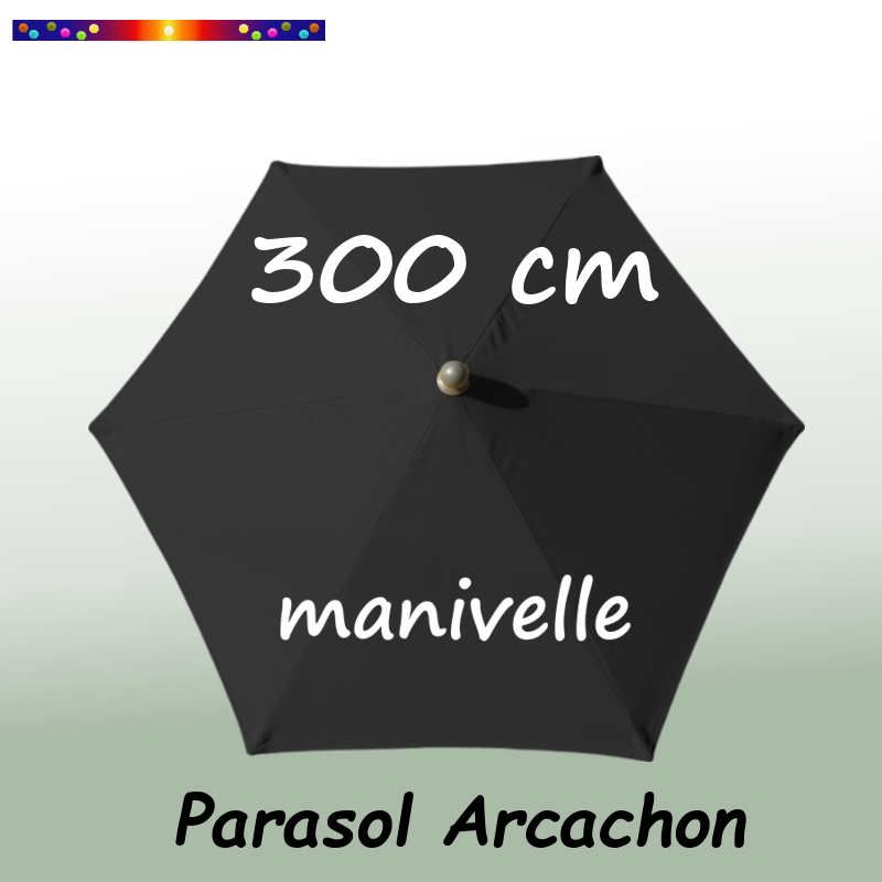 Parasol Arcachon Gris Anthracite 300 cm Alu Manivelle : vu de dessus