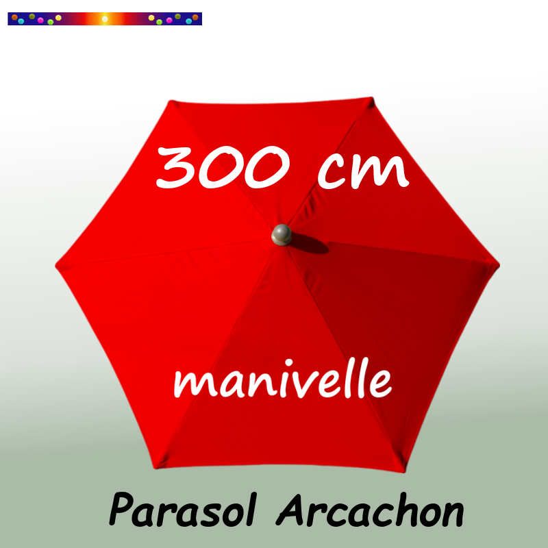 Parasol Arcachon Rouge 300 cm Alu Manivelle : vu de dessus Parasol Arcachon Rouge 300 cm Alu Manivelle : vu de dessus