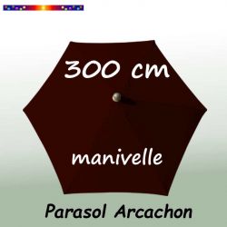 Parasol Arcachon Mocca 300 cm Alu Manivelle : vu de dessus