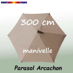 Parasol Arcachon Taupe 300 cm Alu Manivelle : vu de dessus