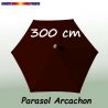 Parasol Arcachon Mocca 300 cm Alu : vu de dessus
