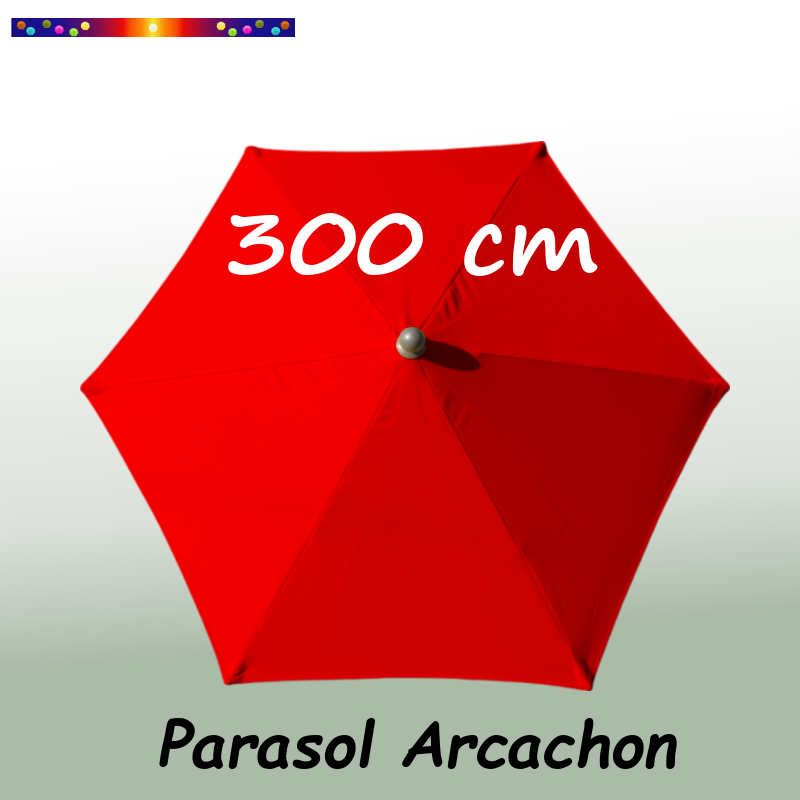 Parasol Arcachon Rouge 300 cm Alu : vu de dessus