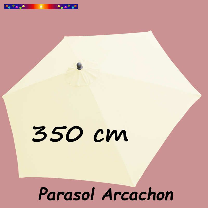 Parasol Arcachon Ecru 350 cm Alu : vu de dessus