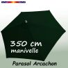 Parasol Arcachon Vert Pinède 350 cm Alu Manivelle : vu de dessus