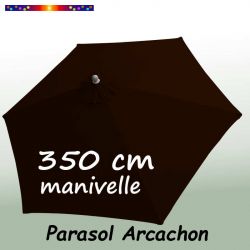 Parasol Arcachon Mocca 350 cm Alu Manivelle : vu de dessus