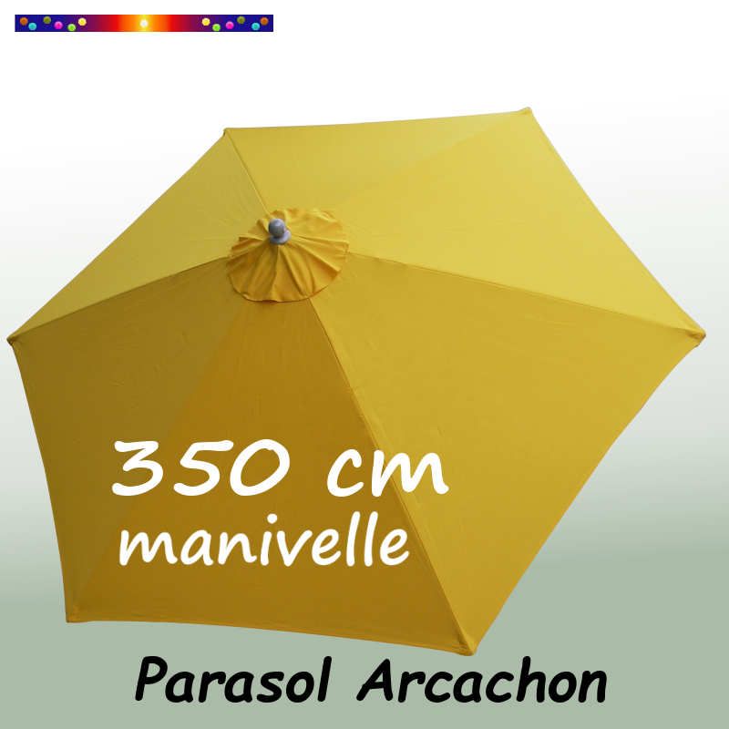 Parasol Arcachon Jaune d'Or 350 cm Alu Manivelle : vu de dessus