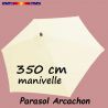Parasol Arcachon Ecru 350 cm Alu Manivelle : vu de dessus