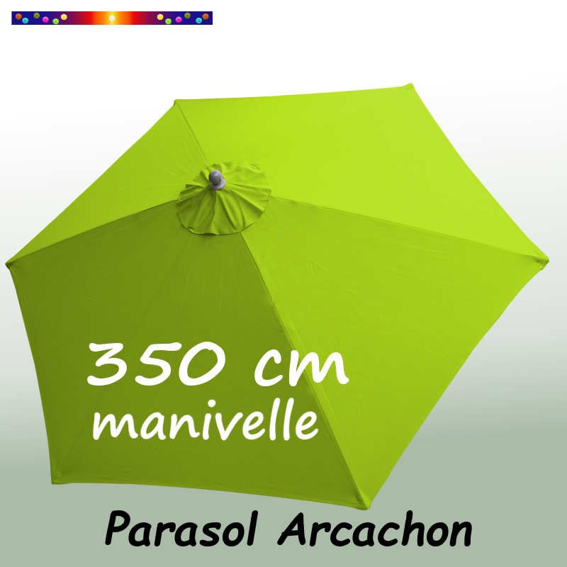Parasol Arcachon Vert Limone 350 cm Alu Manivelle : vu de dessus
