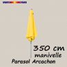 Parasol Arcachon Jaune d'Or 350 cm Alu Manivelle : en position fermé
