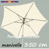 Parasol Arcachon Ecru 350 cm Alu Manivelle : vu de coté