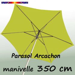 Parasol Arcachon Vert Limone 350 cm Alu Manivelle