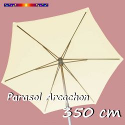Parasol Arcachon Ecru 350 cm Alu : vu de dessous