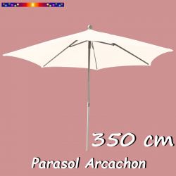 Parasol Arcachon Ecru 350 cm Alu : vu de face