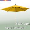 Parasol Arcachon Jaune d'Or 350 cm Alu : vu de face