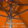 Parasol Lacanau Orange Capucine 2x3 Bois : détail vu de dessous