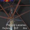 Parasol Lacanau Gris Souris 2x3 Bois : détail vu de dessous