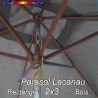Parasol Lacanau Gris Flanelle 2x3 Bois : détail vu de dessous