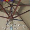 Parasol Lacanau Soie Grège 2x3 Bois : détail vu de dessous