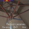 Parasol Lacanau Gris Taupe 2x3 Bois : détail vu de dessous