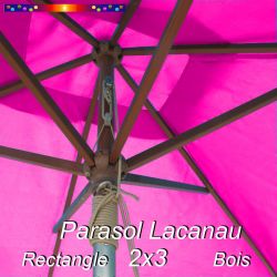 Parasol Lacanau Rose Fushia 2x3 Bois