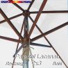 Parasol Lacanau Blanc Jasmin 2x3 Bois : vu de dessous