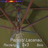Parasol Lacanau Vert Lichen 2x3 Bois : vu de dessous