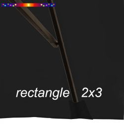 Toile de remplacement pour parasol rectangle 2x3 couleur GRIS Foncé