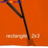 Toile de remplacement pour parasol rectangle 2x3 Orange Capucine : pochon de fixation de la toile