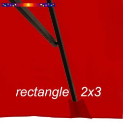 toile de remplacement pour parasol rectangle 2x3 Rouge Coquelicot