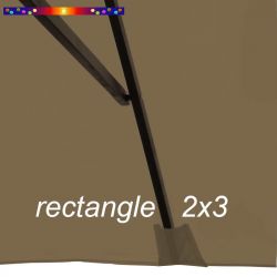 Toile de remplacement pour parasol rectangle 2x3 Chamois : pochon de fixation de la toile