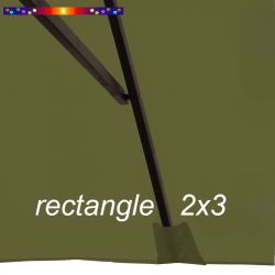 Toile Vert Lichen pour parasol rectangle 2x3 : pochon de fixation de la toile