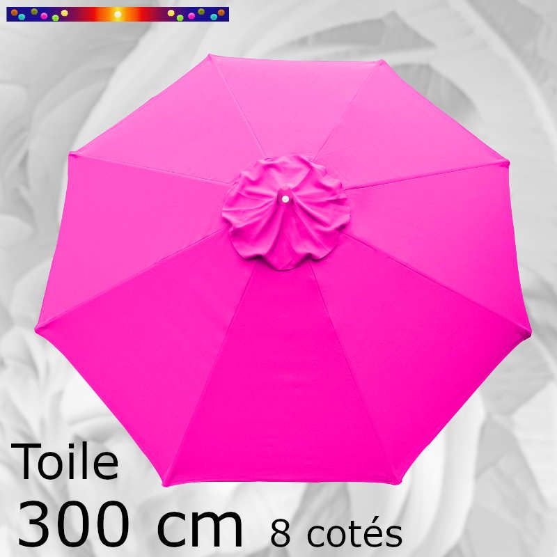 Toile OCTOGONALE (8cotés) 300 cm Rose Fushia (mât central) Toile OCTOGONALE (8cotés) 300 cm Rose Fushia (mât central)