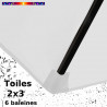 Toile de remplacement pour parasol rectangle 2x3 Blanc Jasmin : coté bas de la baleine