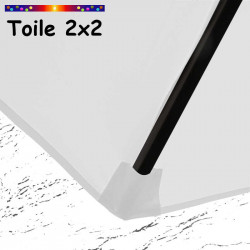 Toile de remplacement pour parasol carre 2x2 Blanc Jasmin : coté bas de la baleine