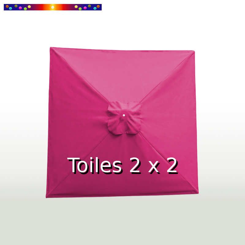 Toile de remplacement pour parasol carré 2x2 Rose Fushia Toile de remplacement pour parasol carré 2x2 Rose Fushia